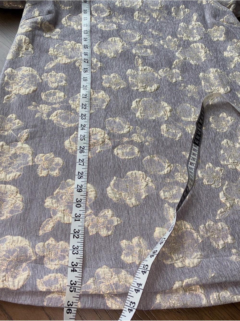 Umgee Gray Dress with Gold Floral Jacquard - Picture 7 of 8